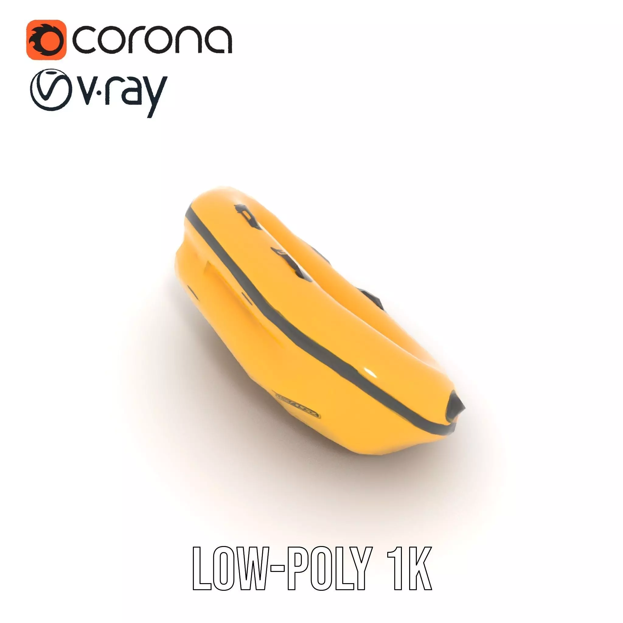 Vibrant Yellow Raft model pack Low-poly 3D model_8