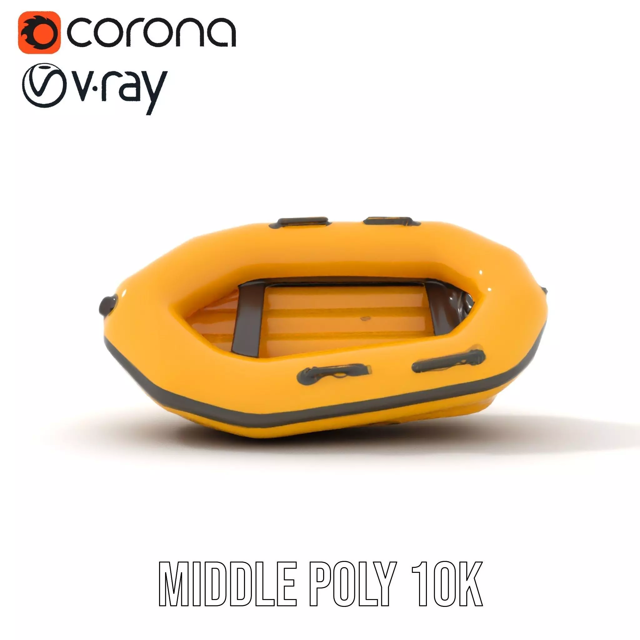 Vibrant Yellow Raft model pack Low-poly 3D model_17