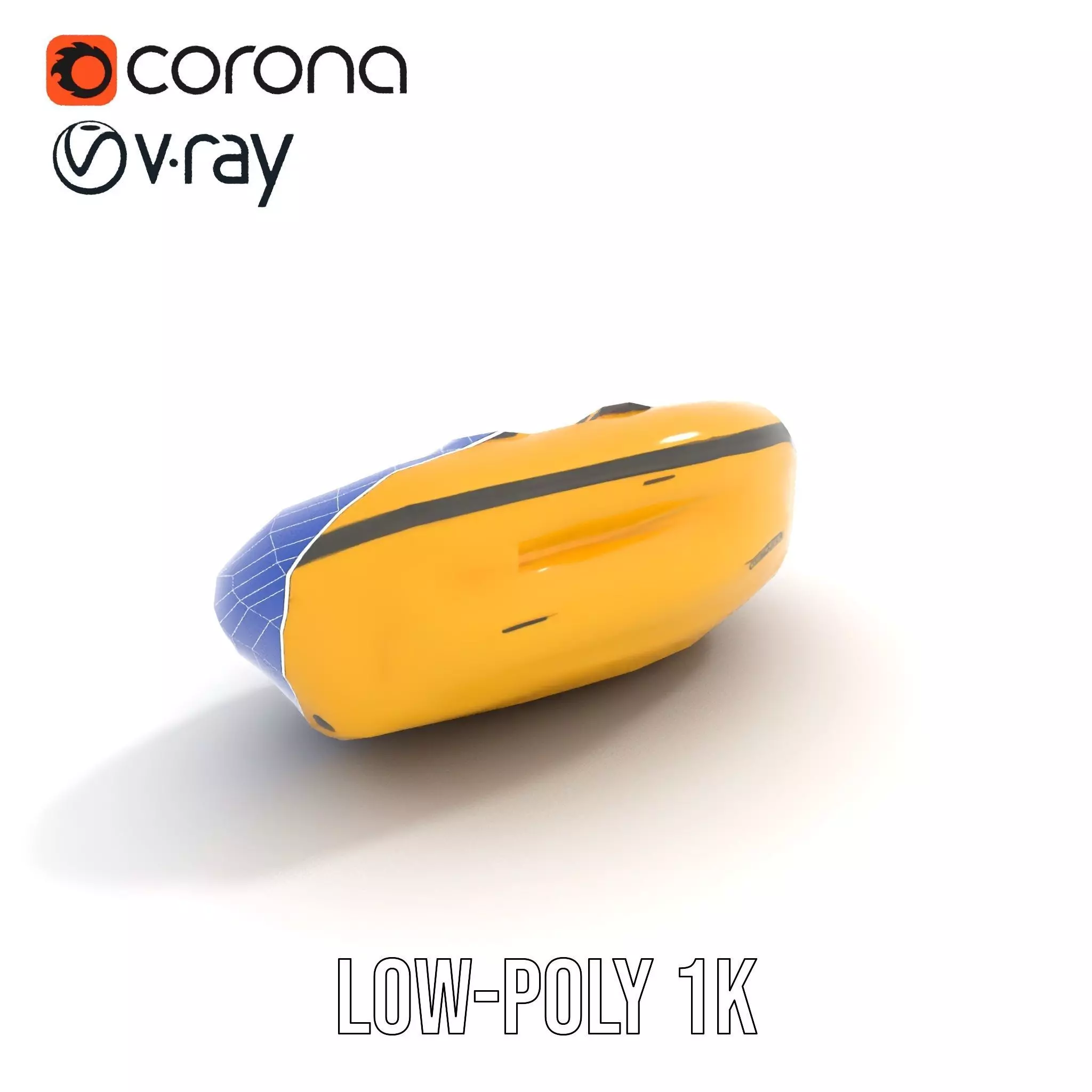 Vibrant Yellow Raft model pack Low-poly 3D model_26