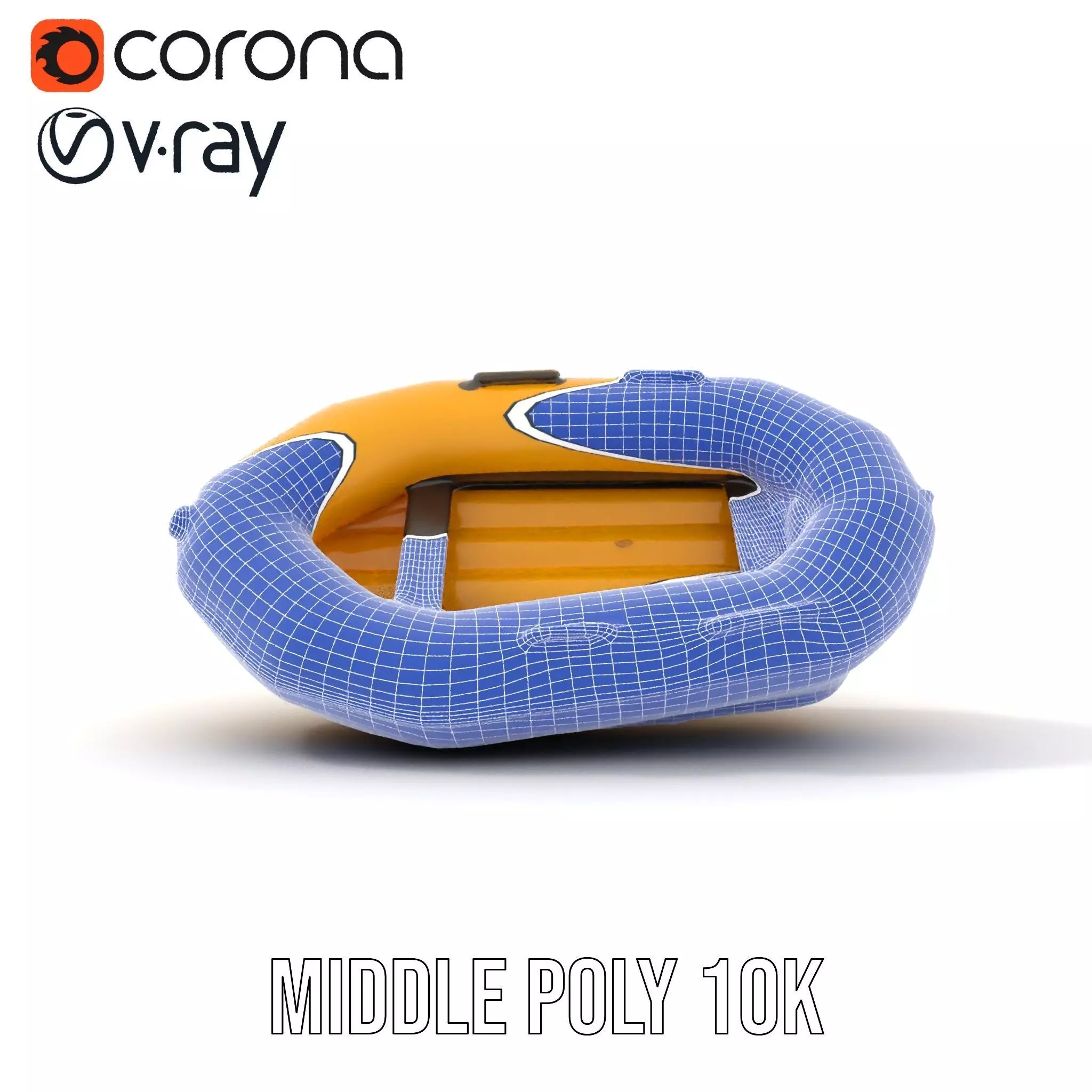Vibrant Yellow Raft model pack Low-poly 3D model_22