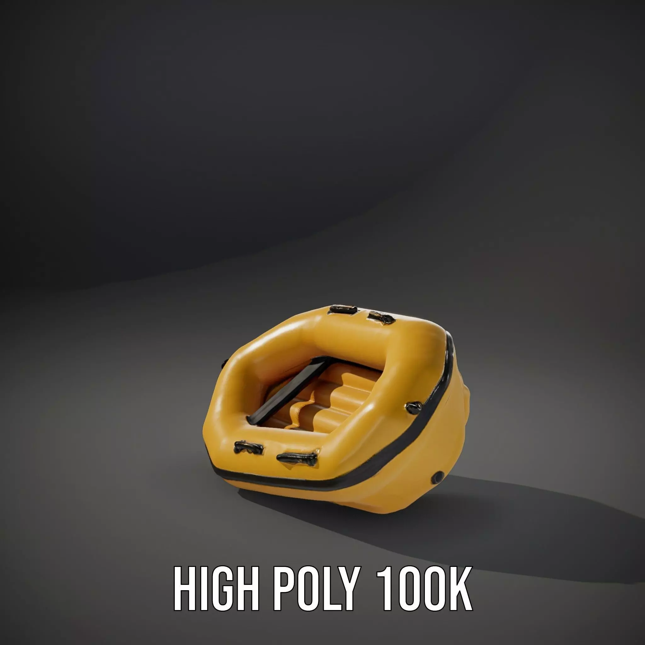 Vibrant Yellow Raft model pack Low-poly 3D model_11