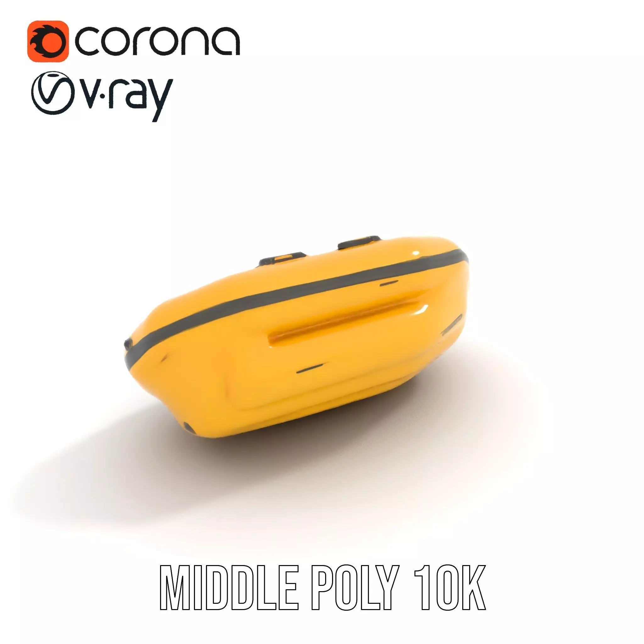 Vibrant Yellow Raft model pack Low-poly 3D model_14