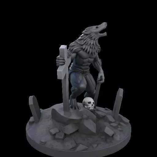 2211 COLORFUL Werewolf Howling 3D Model magic 3D print model_31