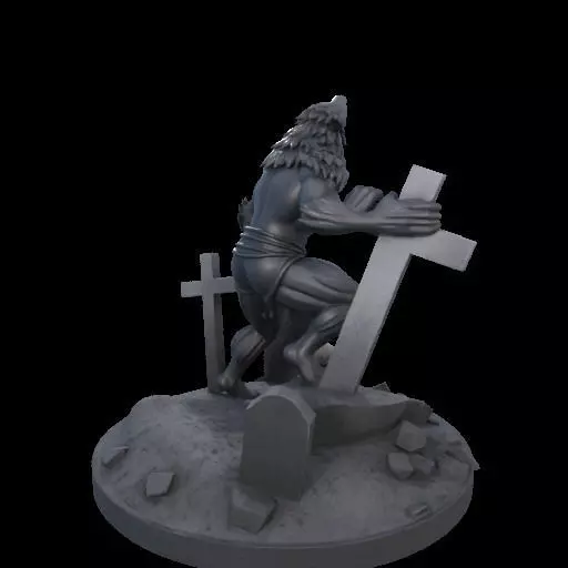 2211 COLORFUL Werewolf Howling 3D Model magic 3D print model_9
