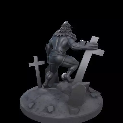 2211 COLORFUL Werewolf Howling 3D Model magic 3D print model_11