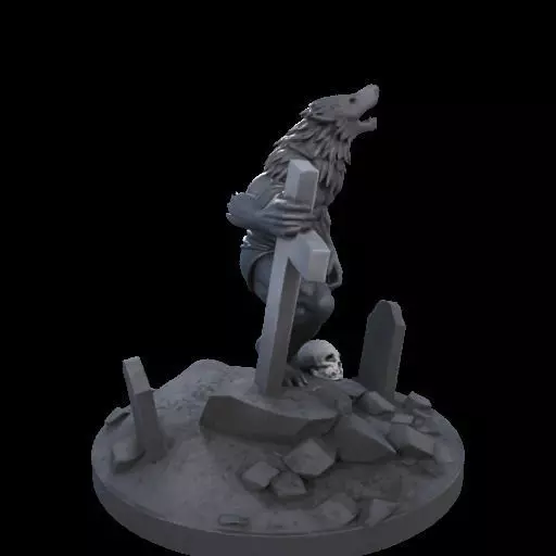 2211 COLORFUL Werewolf Howling 3D Model magic 3D print model_33