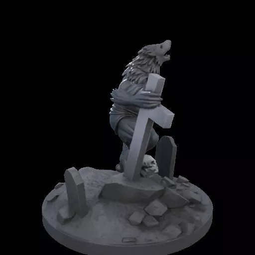 2211 COLORFUL Werewolf Howling 3D Model magic 3D print model_34