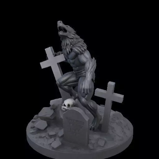 2211 COLORFUL Werewolf Howling 3D Model magic 3D print model_25