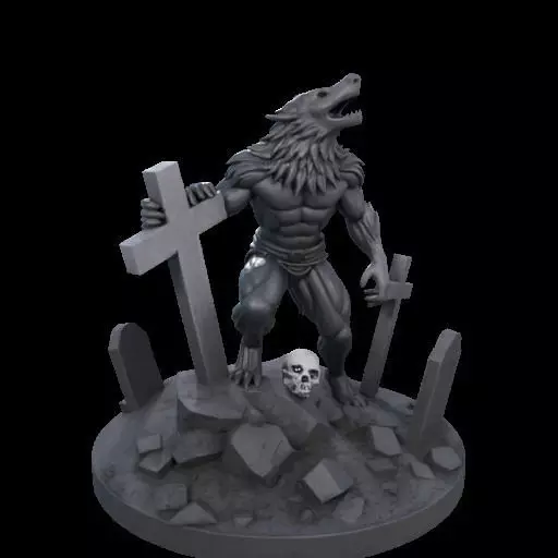 2211 COLORFUL Werewolf Howling 3D Model magic 3D print model_29