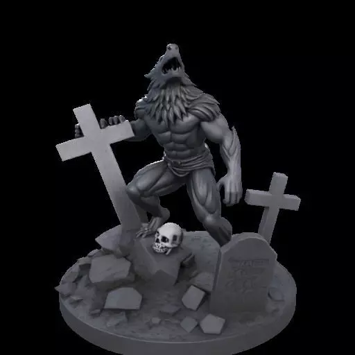 2211 COLORFUL Werewolf Howling 3D Model magic 3D print model_28