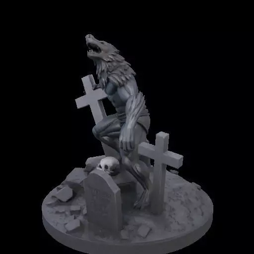 2211 COLORFUL Werewolf Howling 3D Model magic 3D print model_24