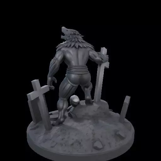 2211 COLORFUL Werewolf Howling 3D Model magic 3D print model_16