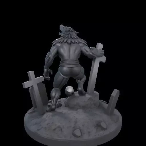 2211 COLORFUL Werewolf Howling 3D Model magic 3D print model_15