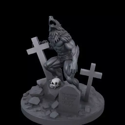 2211 COLORFUL Werewolf Howling 3D Model magic 3D print model_26