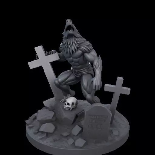 2211 COLORFUL Werewolf Howling 3D Model magic 3D print model_27