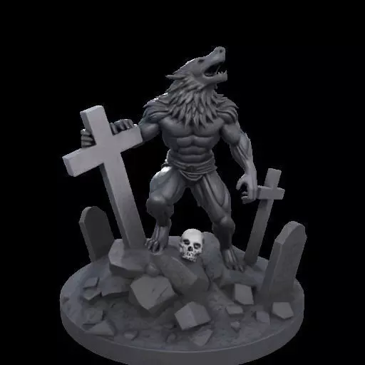 2211 COLORFUL Werewolf Howling 3D Model magic 3D print model_18