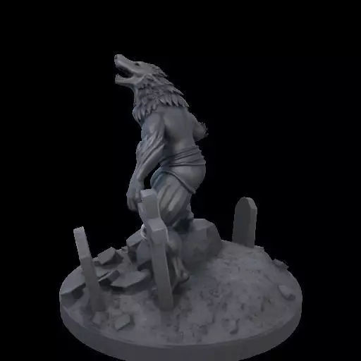2211 COLORFUL Werewolf Howling 3D Model magic 3D print model_21