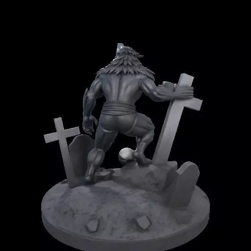 2211 COLORFUL Werewolf Howling 3D Model magic 3D print model_13