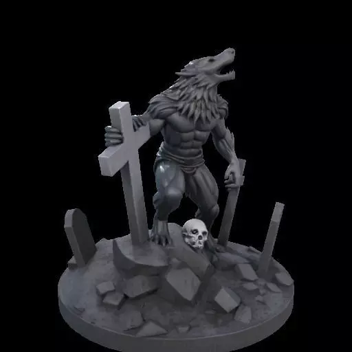 2211 COLORFUL Werewolf Howling 3D Model magic 3D print model_30