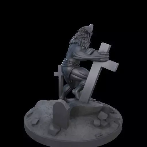 2211 COLORFUL Werewolf Howling 3D Model magic 3D print model_8