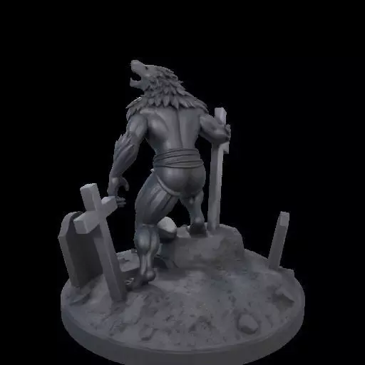 2211 COLORFUL Werewolf Howling 3D Model magic 3D print model_17