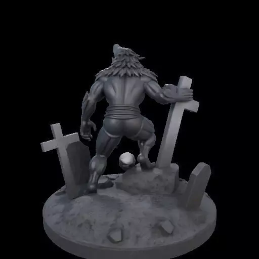 2211 COLORFUL Werewolf Howling 3D Model magic 3D print model_14