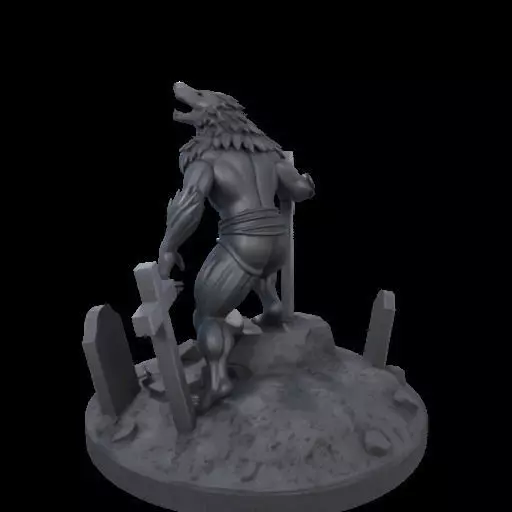 2211 COLORFUL Werewolf Howling 3D Model magic 3D print model_19