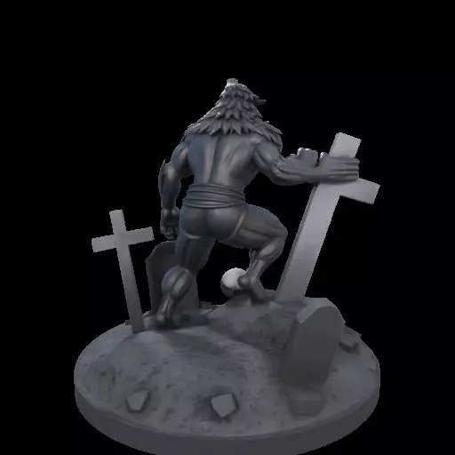 2211 COLORFUL Werewolf Howling 3D Model magic 3D print model_12
