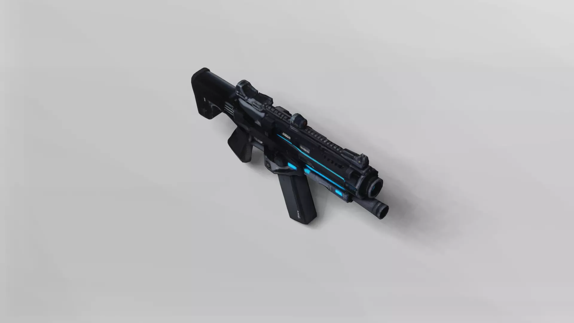 Futuristic Tactical Assault Rifle 3D Model 3D model_8