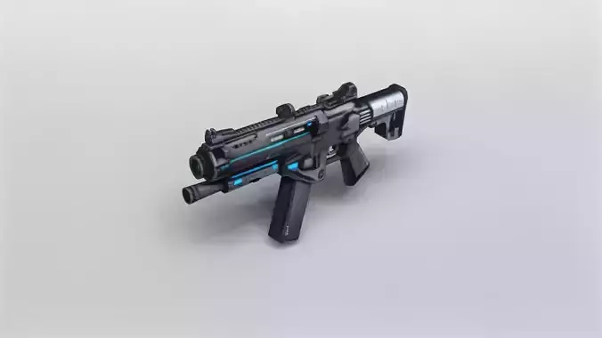 Futuristic Tactical Assault Rifle 3D Model 3D model