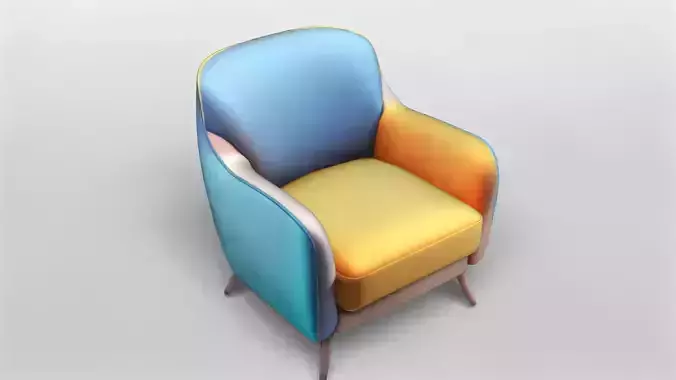 Modern Multicolor Armchair 3D Model