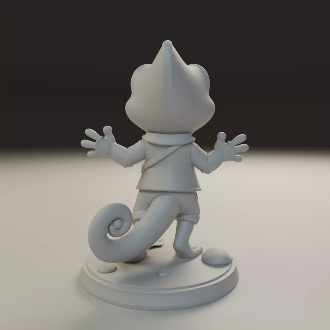 musician chameleon 3D print model_5