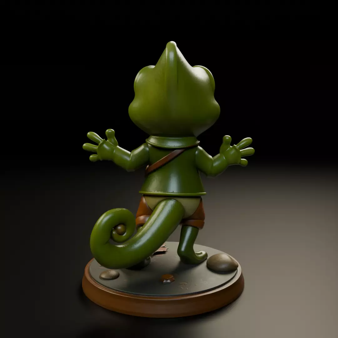 musician chameleon 3D print model_6