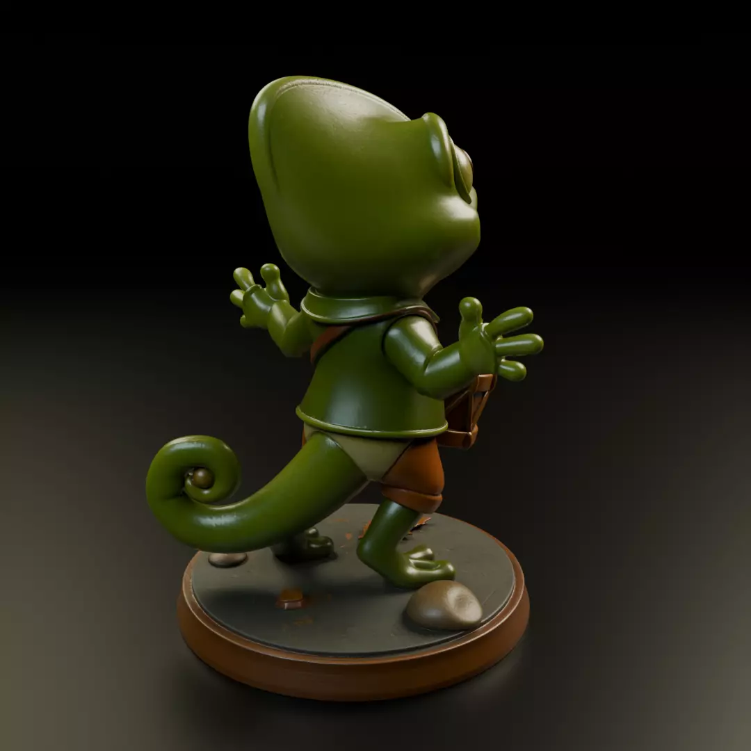 musician chameleon 3D print model_14