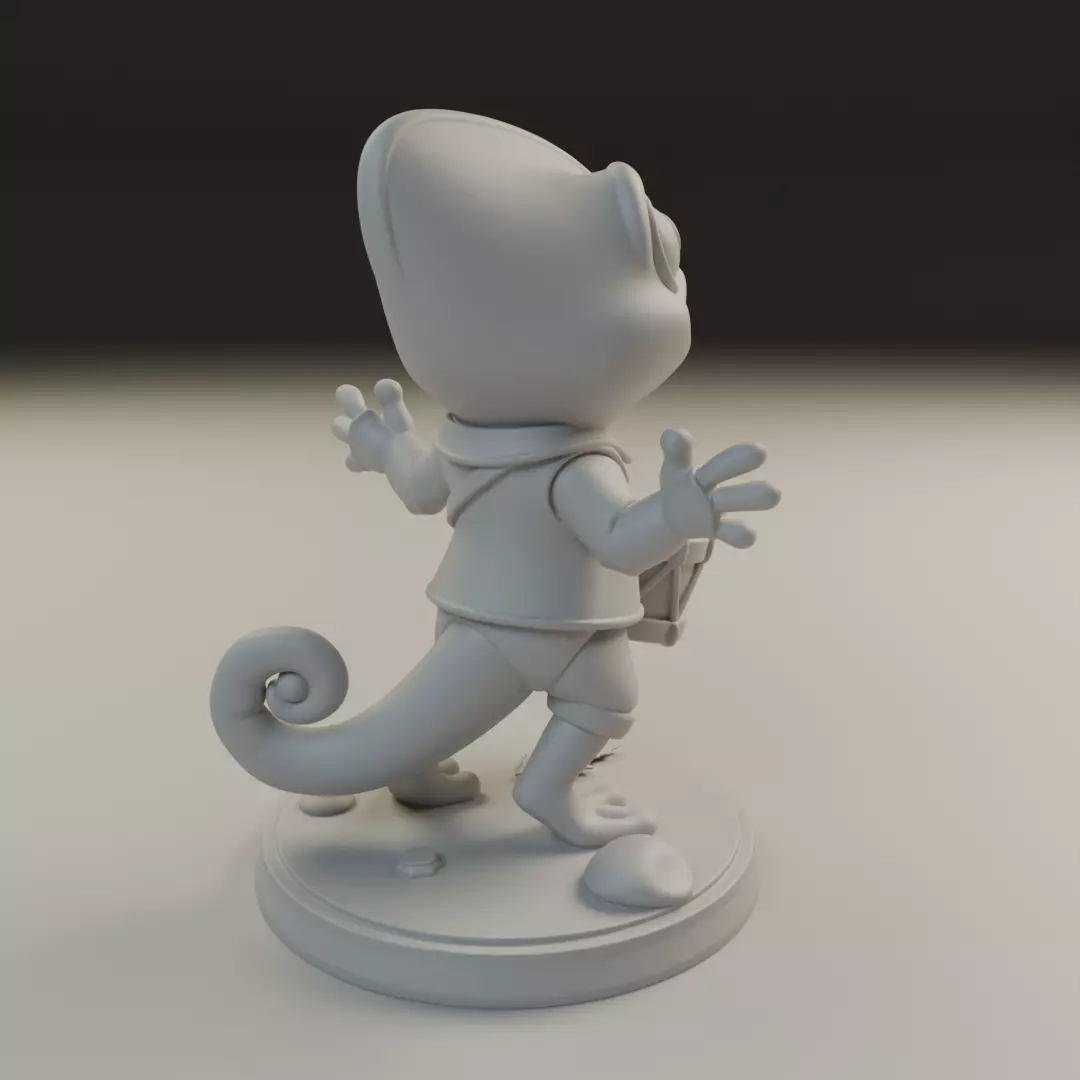 musician chameleon 3D print model_13