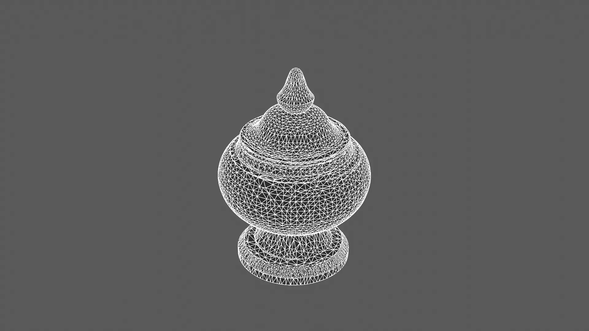 Ornate Decorative Ceramic Jar with Lid 3D model_7