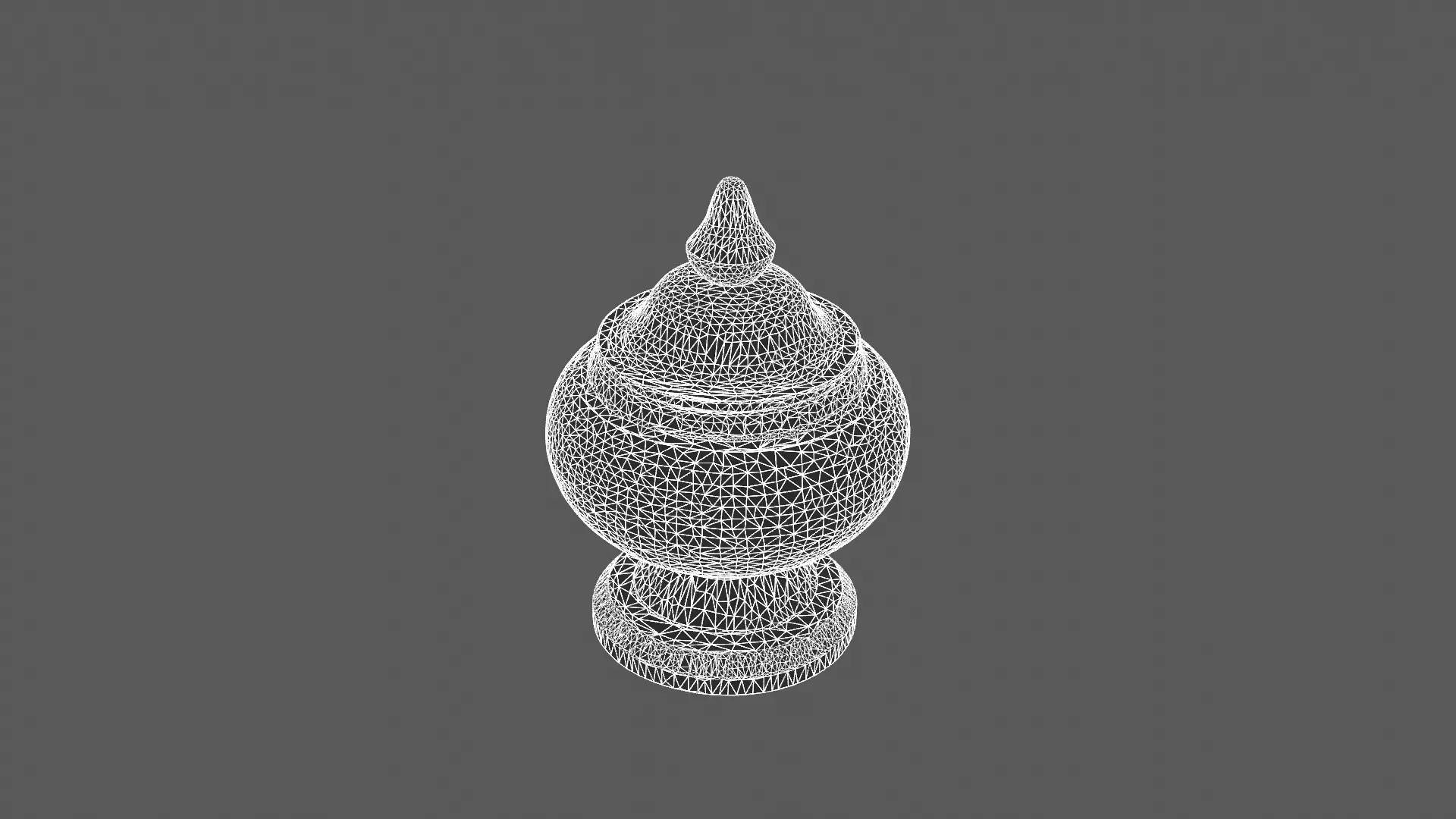 Ornate Decorative Ceramic Jar with Lid 3D model_6