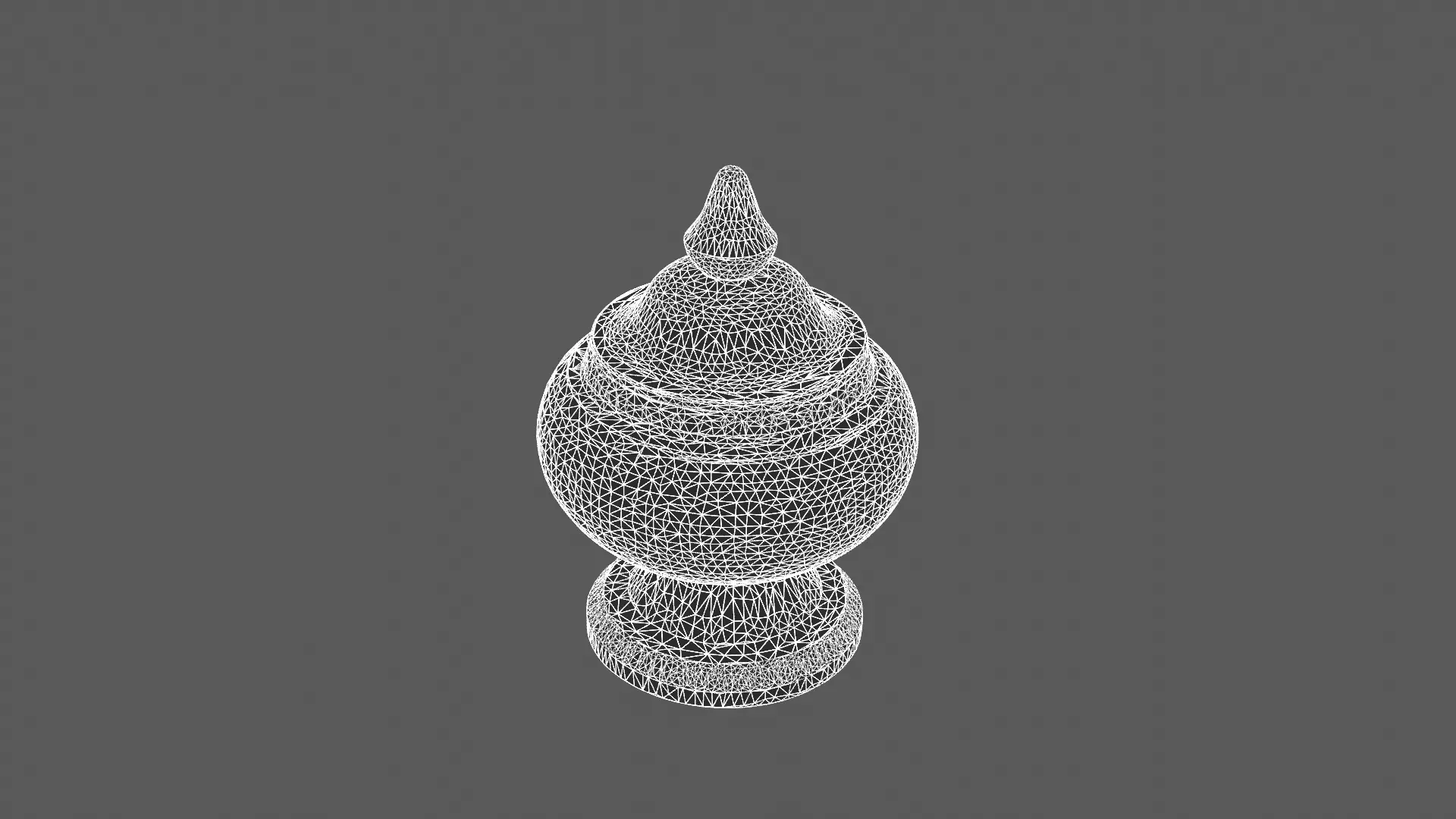Ornate Decorative Ceramic Jar with Lid 3D model_8