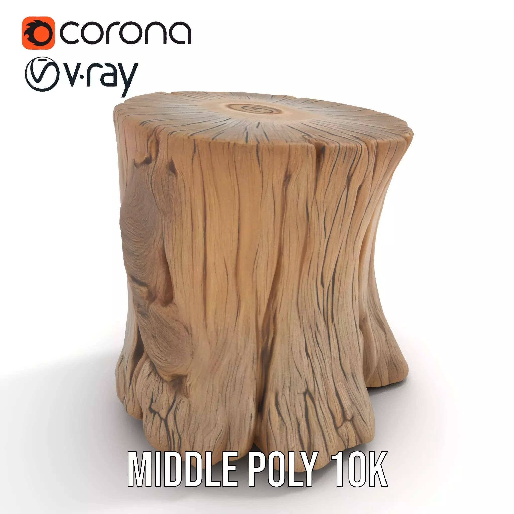 Rustic Wood Stump model pack Low-poly 3D model_12