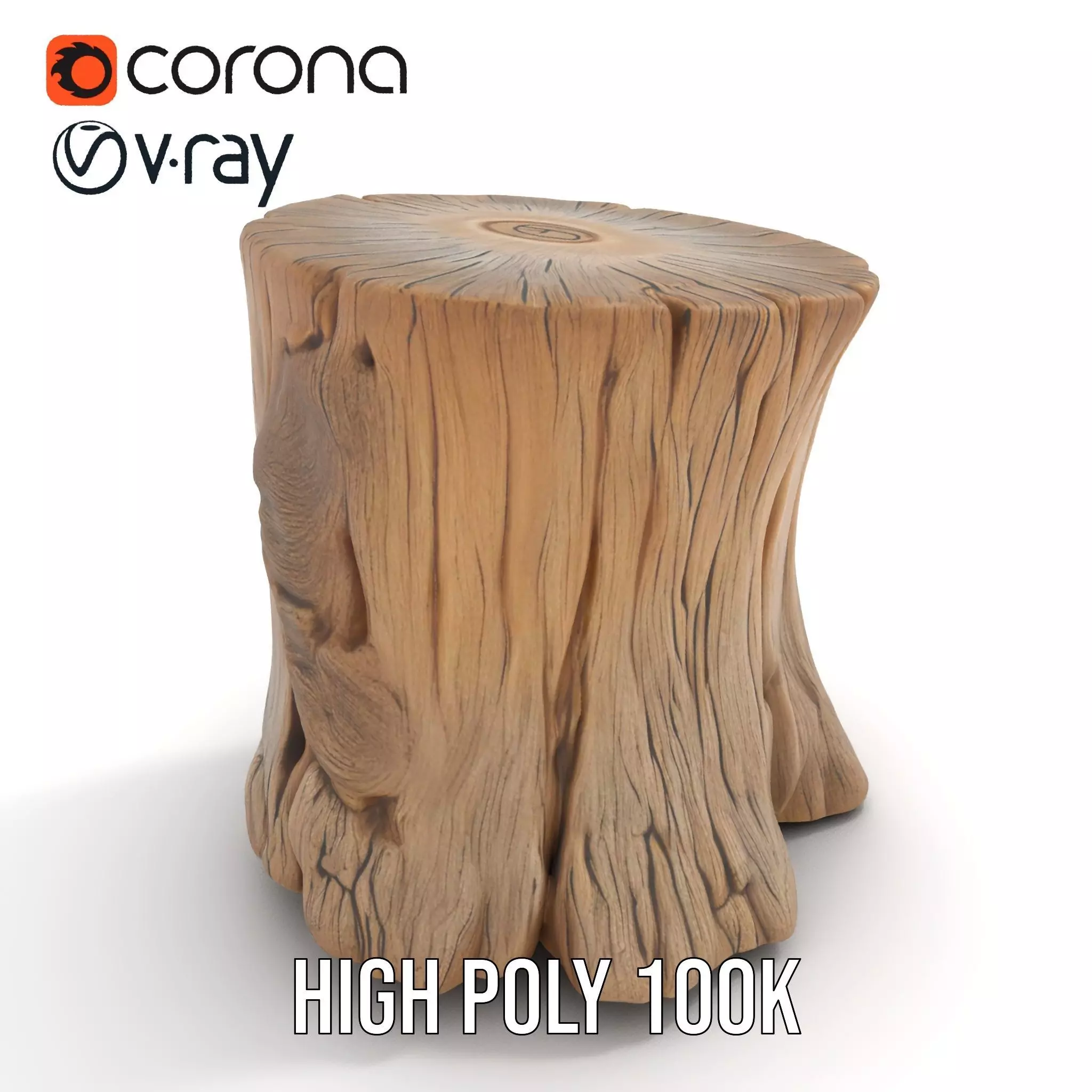 Rustic Wood Stump model pack Low-poly 3D model_19