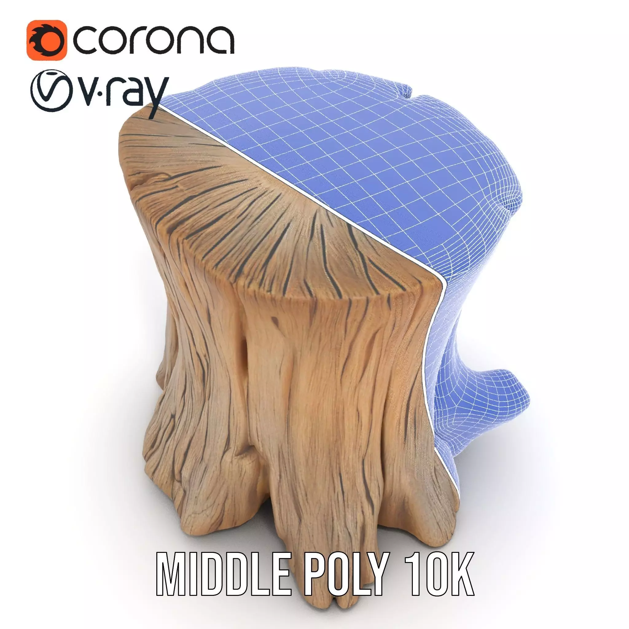 Rustic Wood Stump model pack Low-poly 3D model_31