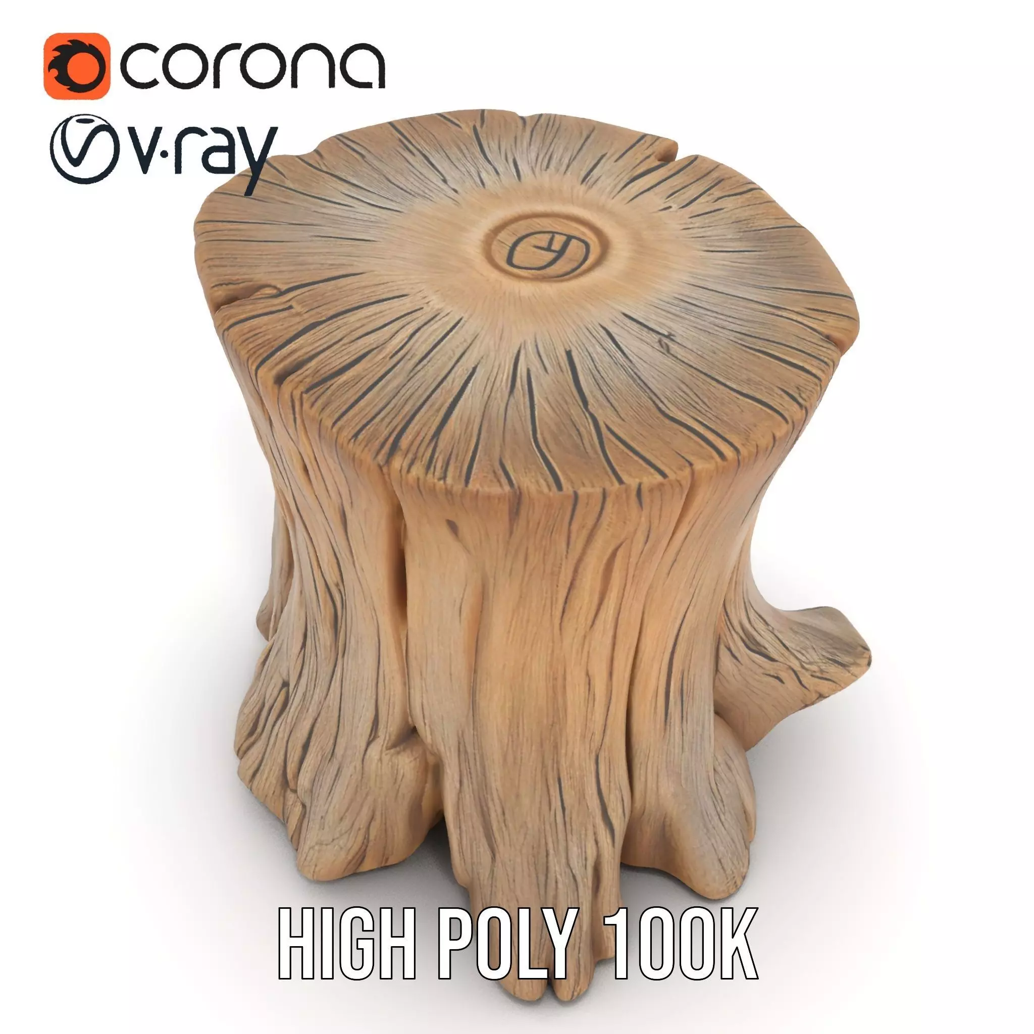 Rustic Wood Stump model pack Low-poly 3D model_16