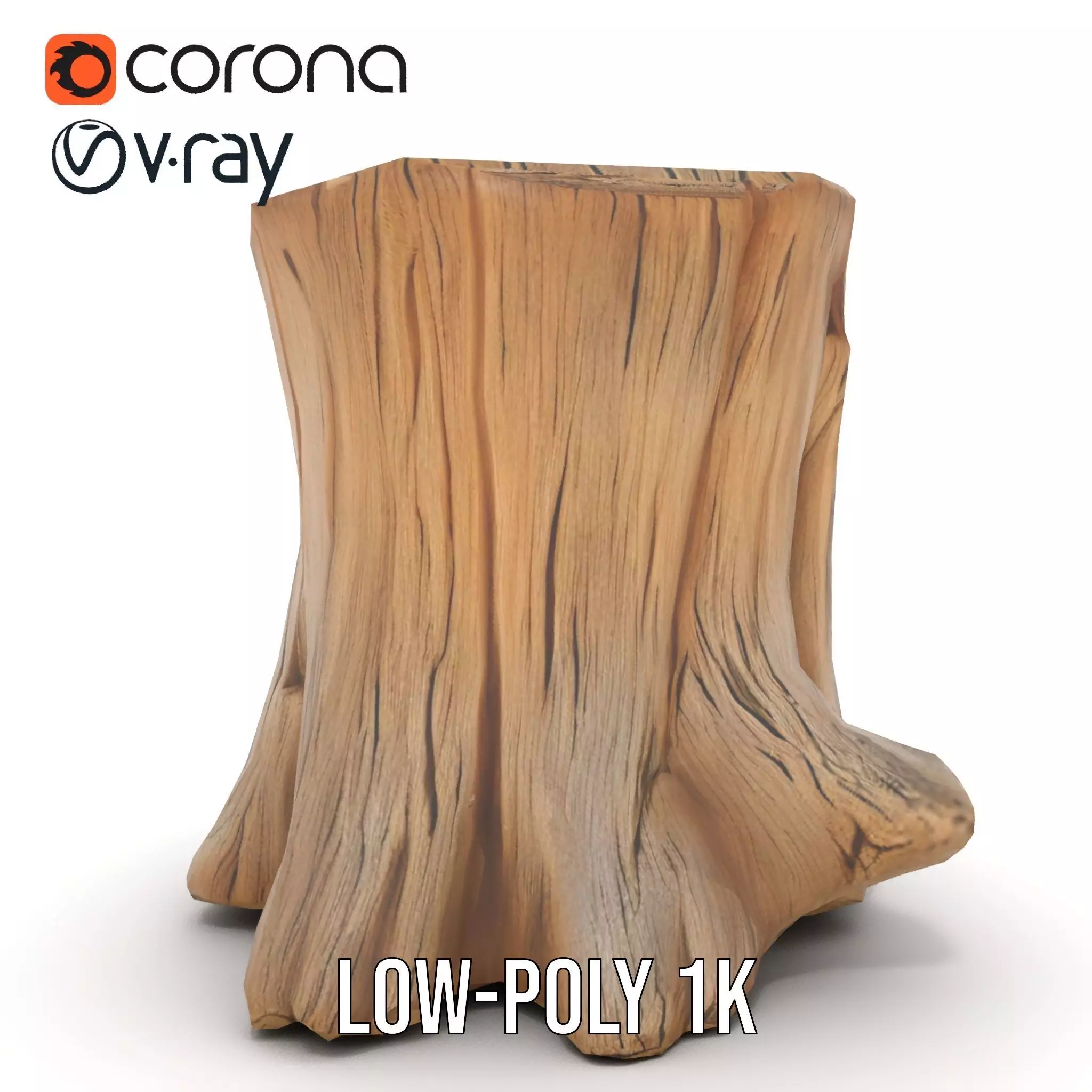 Rustic Wood Stump model pack Low-poly 3D model_10