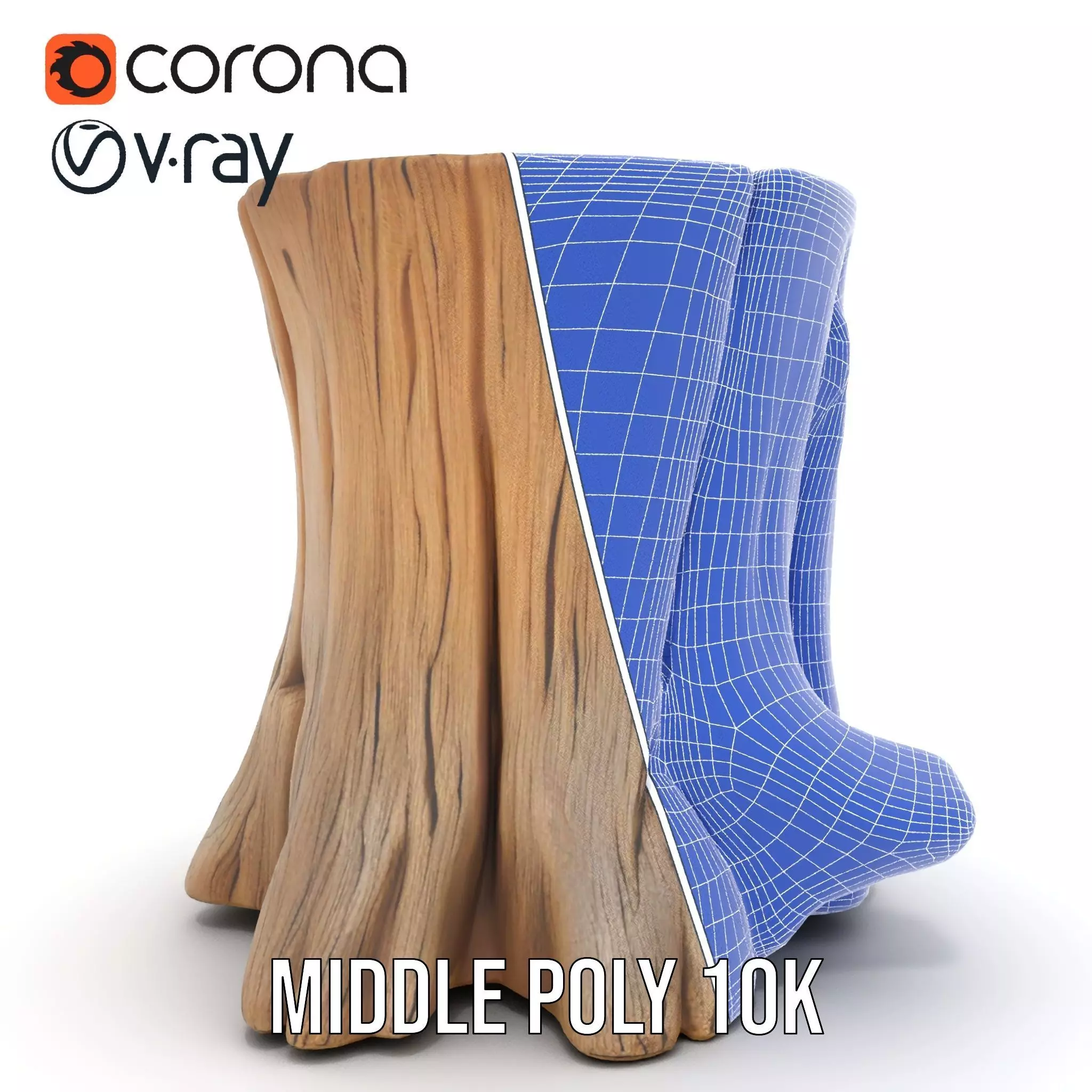 Rustic Wood Stump model pack Low-poly 3D model_25