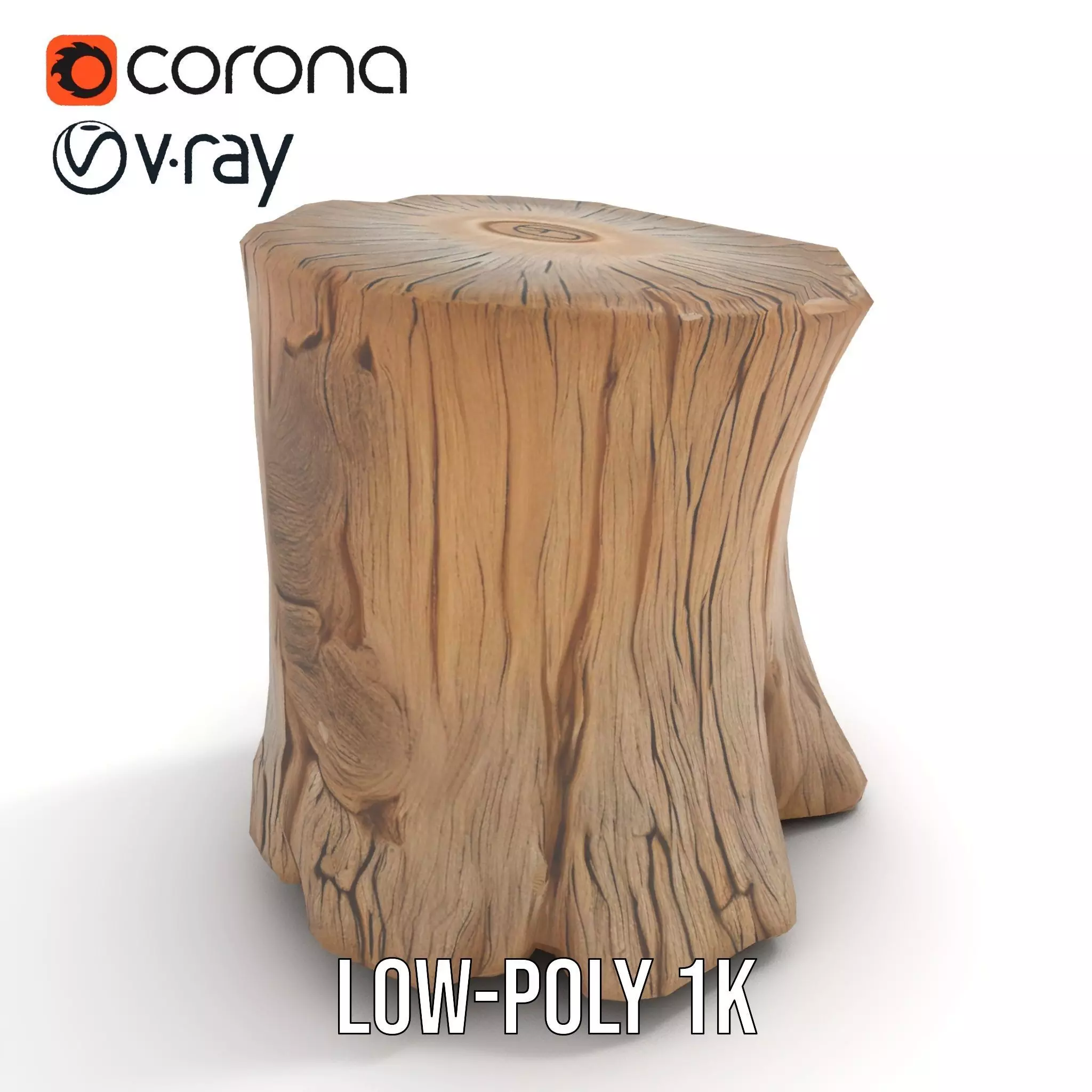 Rustic Wood Stump model pack Low-poly 3D model_21