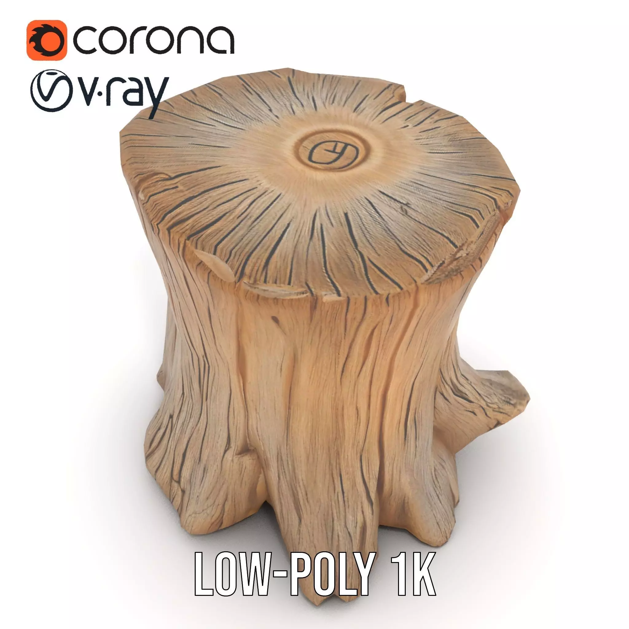 Rustic Wood Stump model pack Low-poly 3D model_23
