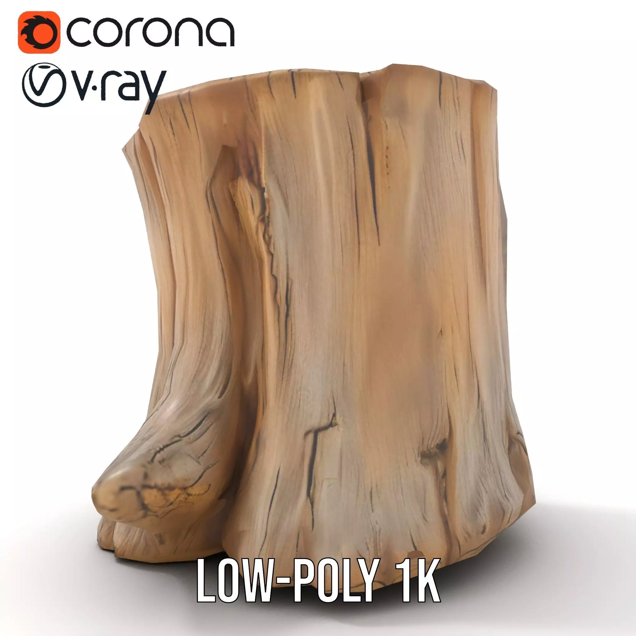 Rustic Wood Stump model pack Low-poly 3D model_29