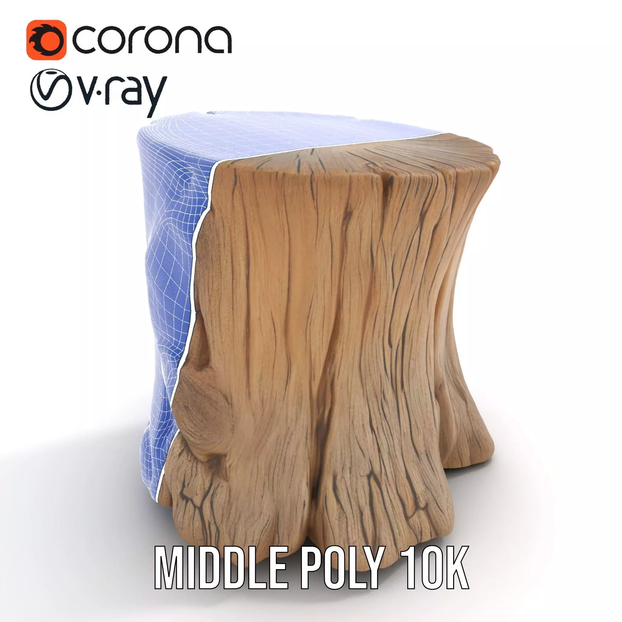 Rustic Wood Stump model pack Low-poly 3D model_22
