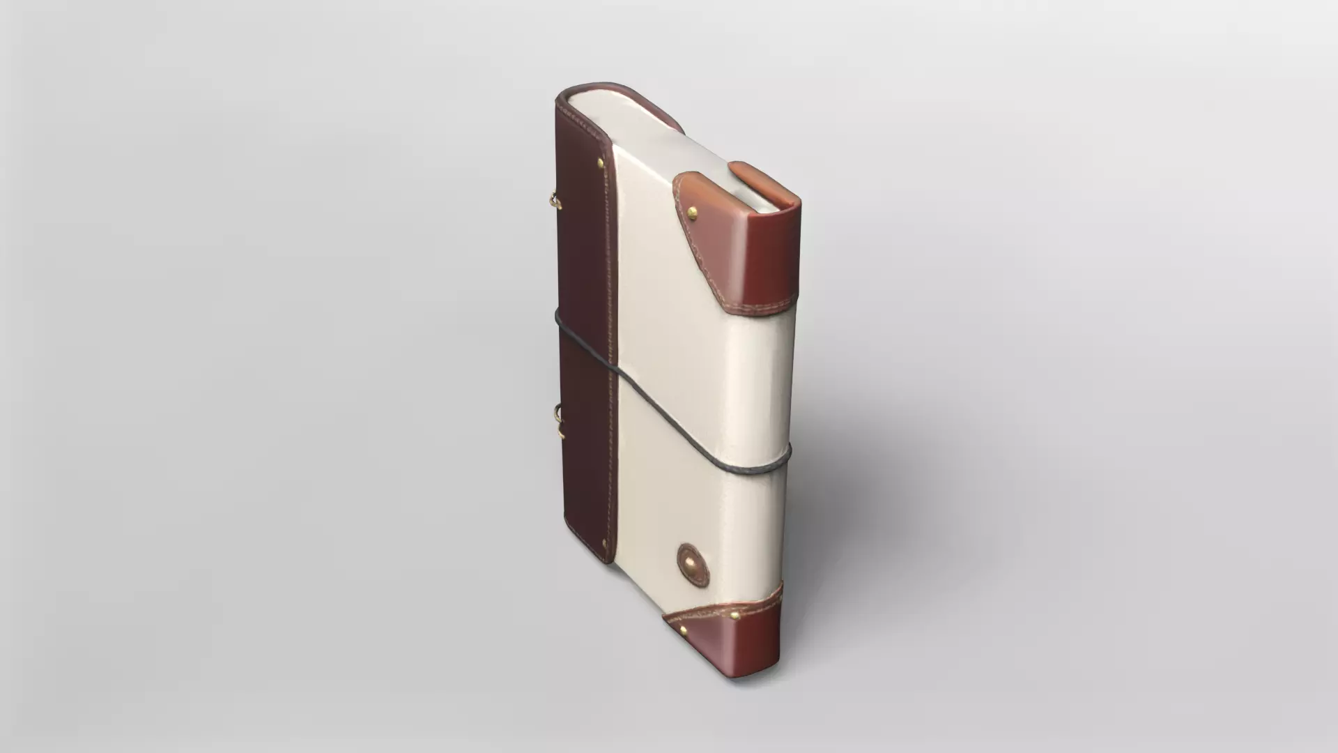 Elegant Leather and Canvas Journal Notebook 3D Model 3D model_2