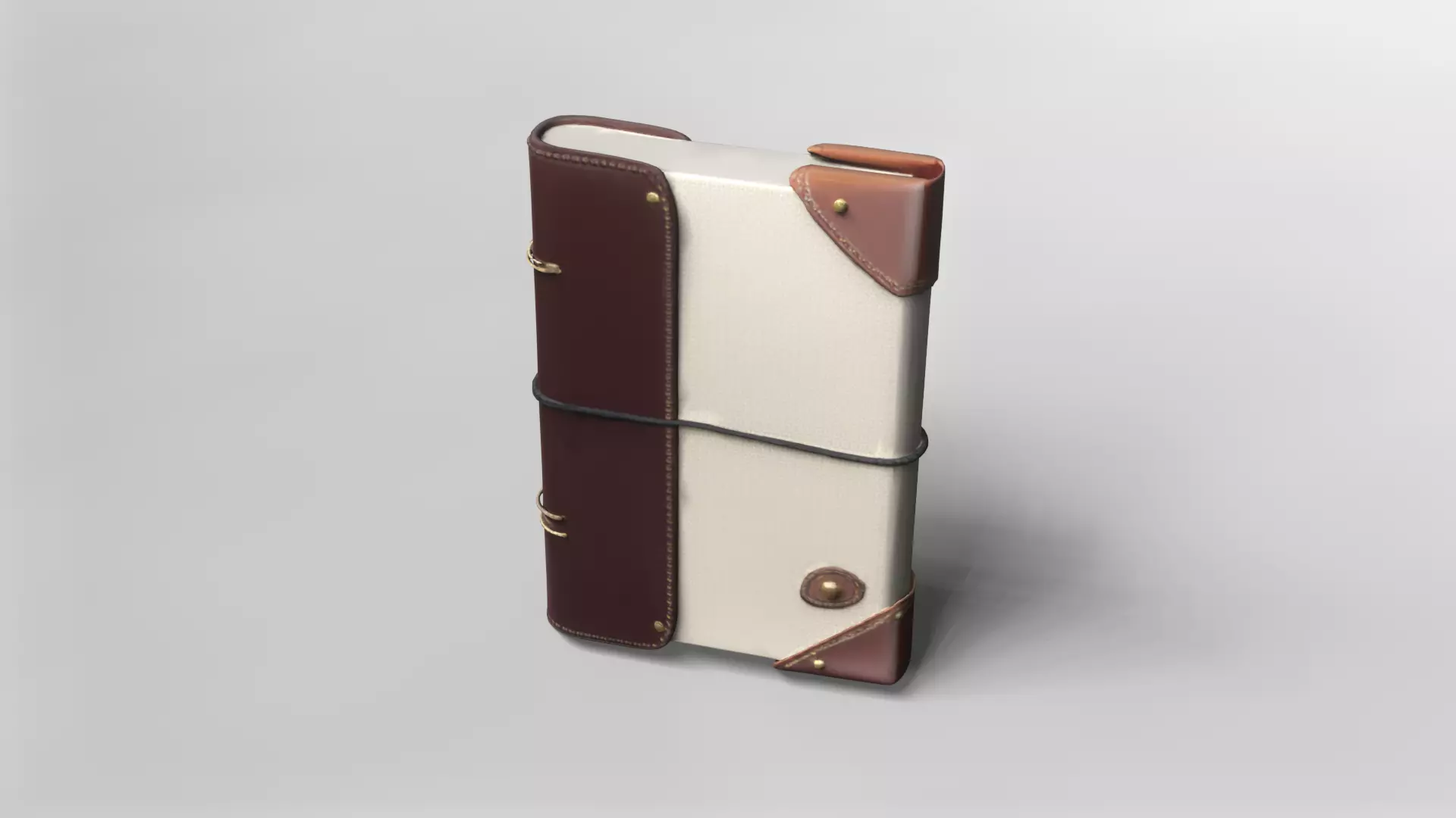 Elegant Leather and Canvas Journal Notebook 3D Model 3D model_1